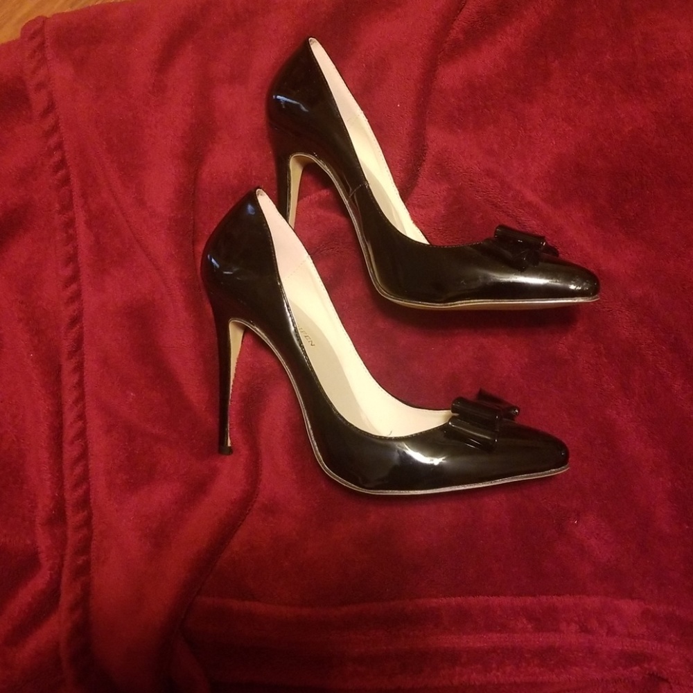 Black Patent Leather Stiletto Heels